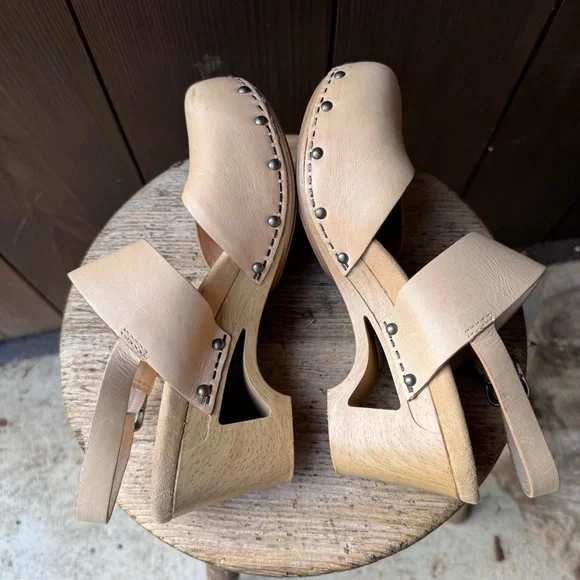 DANSKO THEA LEATHER WOODEN CLOGS - Picture 6 of 7